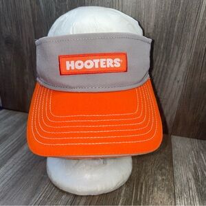 Hooters Owl's Nest Gray And Orange Visor Cap Hat Adjustable Strapback